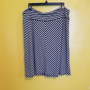 Chevron Striped Black & White Skirt Size XL 16-18